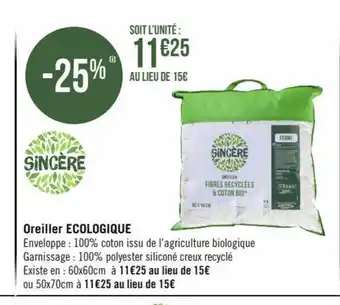 Oreiller Ecologique