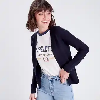 Cardigan manches longues bleu marine femme