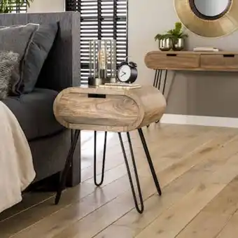 Pier Import Table de chevet en bois forme oblongue niagara offre
