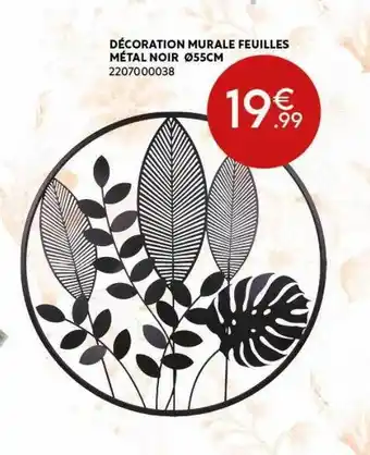 Maxi Bazar Décoration murale feuilles métal noir offre