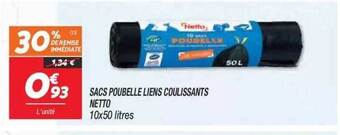 Netto Sacs poubelle liens coulissants netto offre