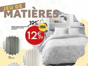 Parure sunny motifs feuilles microfibre