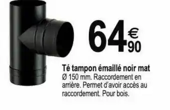 Tridôme Té tampon émaillé noir mat offre