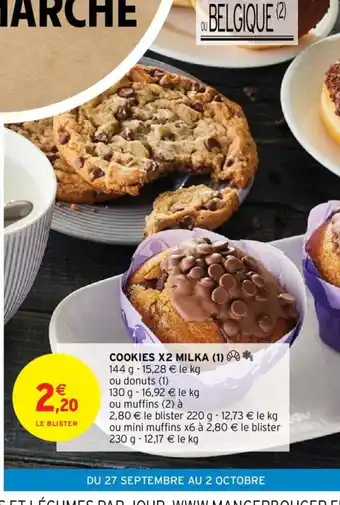 Intermarché Cookies x2 Milka offre