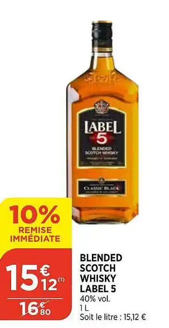 Maximarché Blended scotch whisky label 5 offre