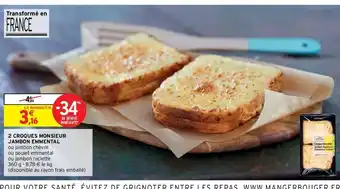 Intermarché 2 Croques Monsieur Jambon Emmental offre