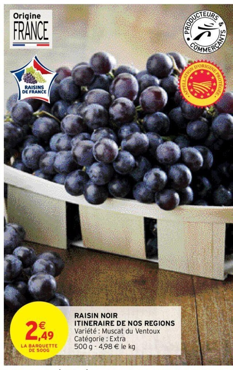 Promo Raisin noir Itineraire de nos regions chez Intermarché