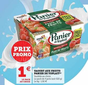 U Express Yaourt aux fruits panier de yoplait offre