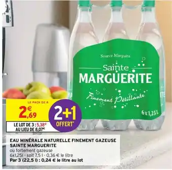 Intermarché Eau Minérale Naturelle Finement Gazeuse Sainte Marguerite offre