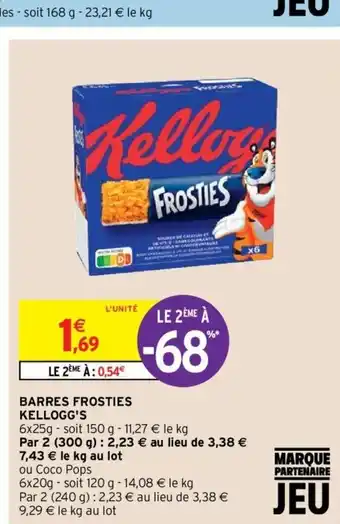 Intermarché Barres Frosties Kellogg's offre