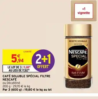 Intermarché Café Soluble Spécial Filtre Nescafé offre