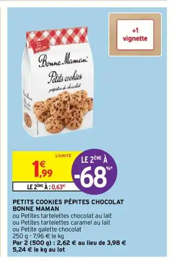 Intermarché Petits Cookies Pépites Chocolat Bonne Maman offre