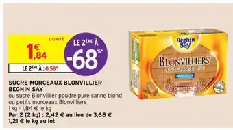 Intermarché Sucre Morceaux Blonvillier Beghin Say offre