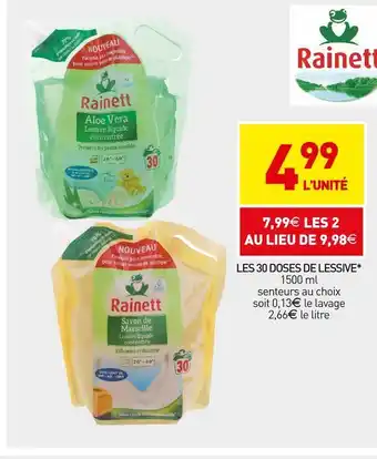 Stokomani Rainett les 30 doses de lessive* offre