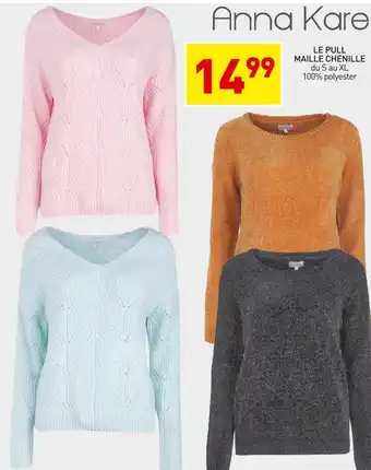 Stokomani Anna karel le pull maille chenille offre