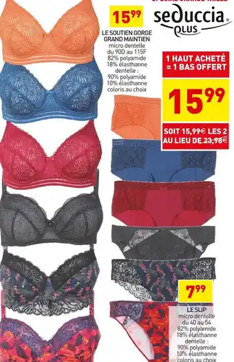 Seduccia plus le soutien gorge grand maintien et le slip
