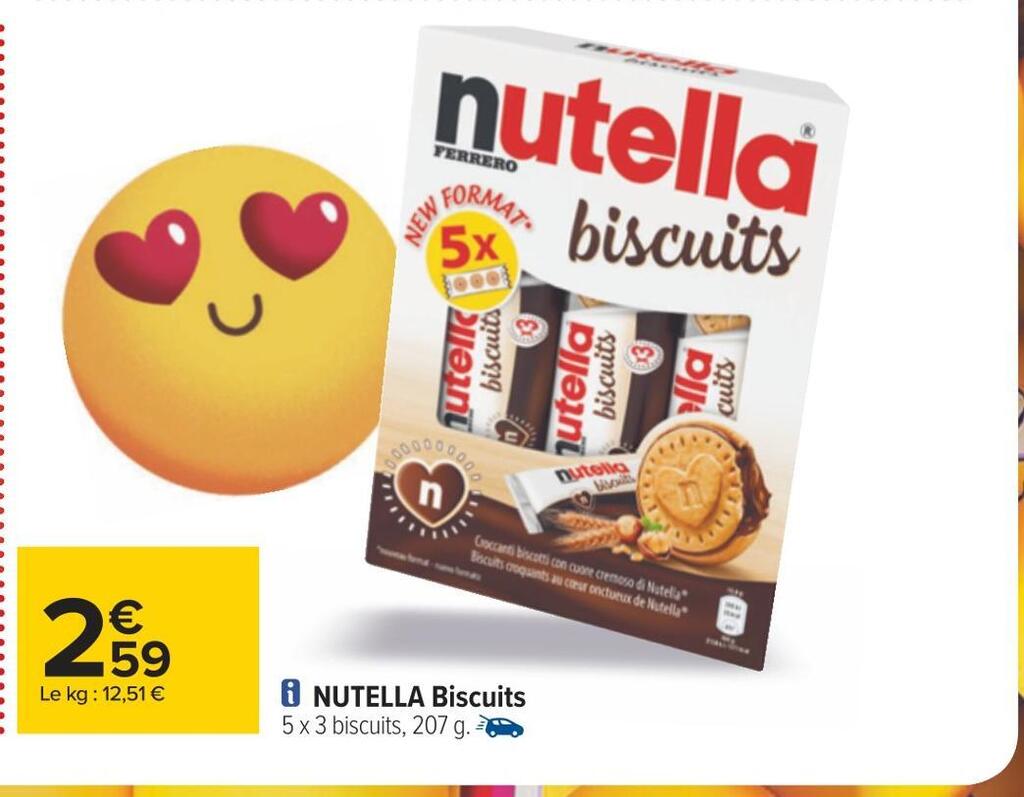 Promo Nutella nutella biscuits chez Carrefour