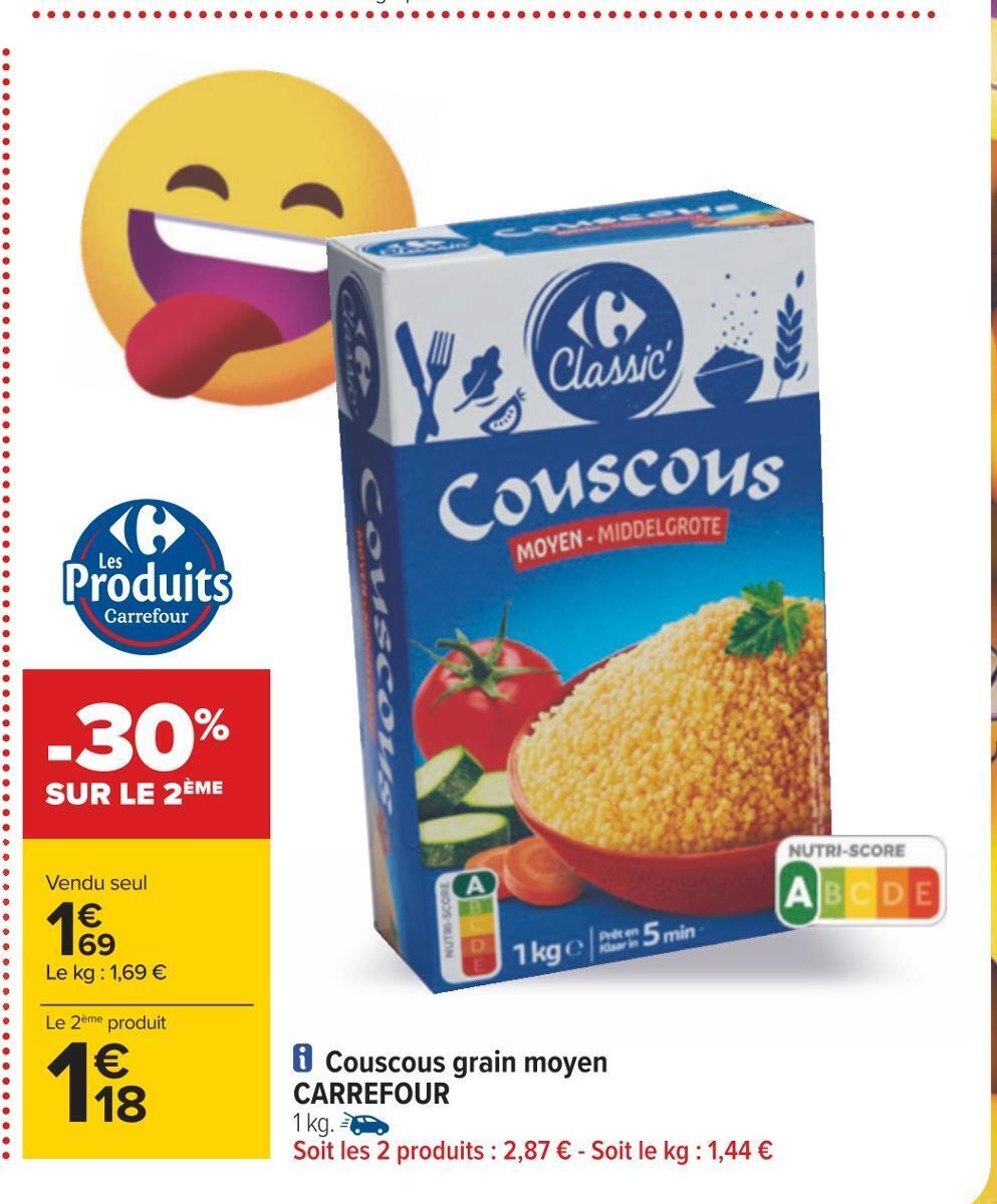 Promo Carrefour couscous grain moyen chez Carrefour