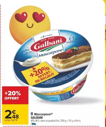 Carrefour Galbani mascarpone offre