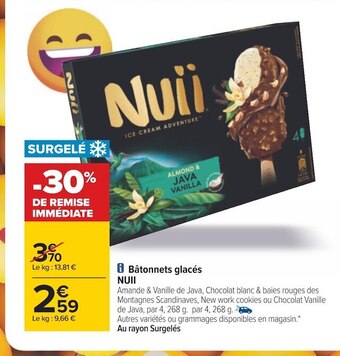 Carrefour Nuii bâtonnets glacés offre