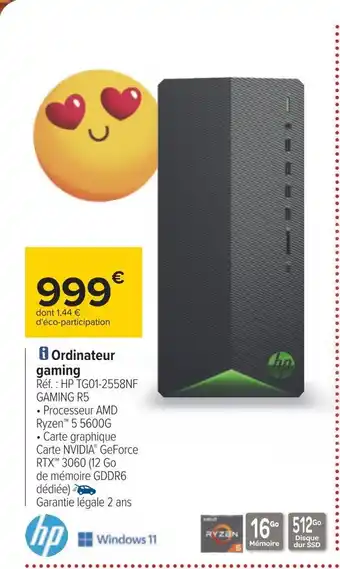 Carrefour Hp ordinateur gaming offre