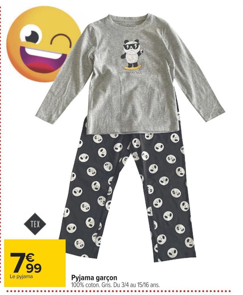 Promo Tex pyjama garcon chez Carrefour