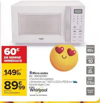 Carrefour Whirlpool micro-ondes offre