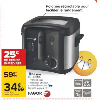 Carrefour Fagor friteuse offre