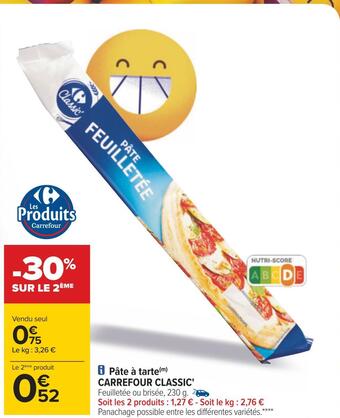 Carrefour Carrefour classic' pâte à tarte offre