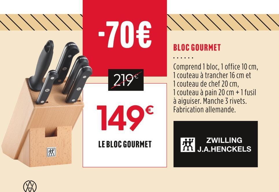 Promo Zwilling bloc gourmet chez Culinarion