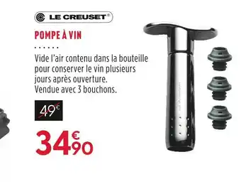 Culinarion Le creuset pompe à vin offre