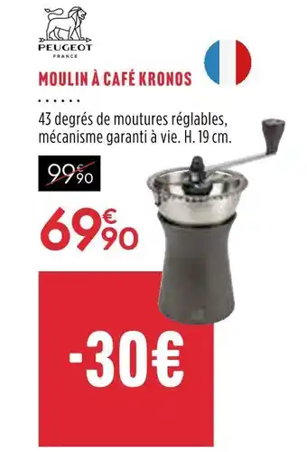 Culinarion Peugeot moulin à café kronos offre
