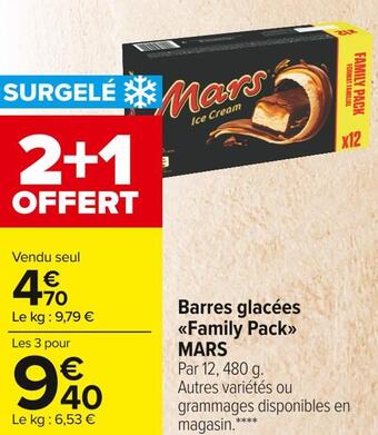 Carrefour Market Mars barres glacées family pack offre