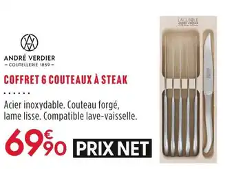 Culinarion André verdier coofret 6 couteaux à steak offre
