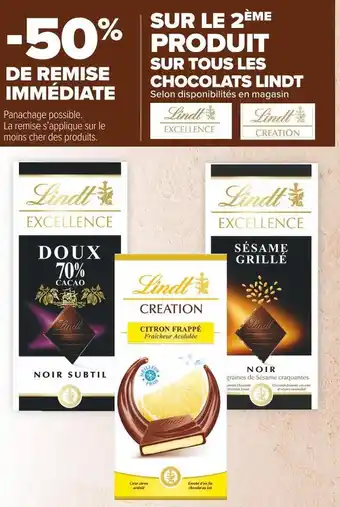 Carrefour Market Lindt bon plan sur tous les chocolats lindt offre