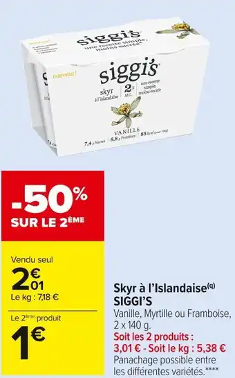 Carrefour Market Siggi’s skyr à l’islandaise offre