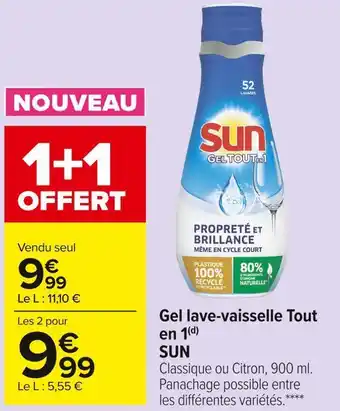 Carrefour Market Sun gel lave-vaisselle tout en 1 offre