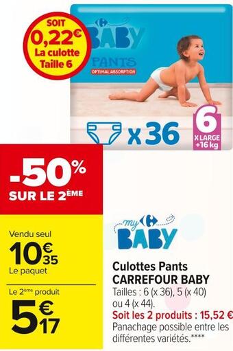 Carrefour Market Carrefour baby culottes pants offre