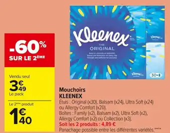 Carrefour Market Kleenex mouchoirs offre