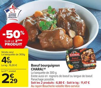 Carrefour Market Charal boeuf bourguignon offre