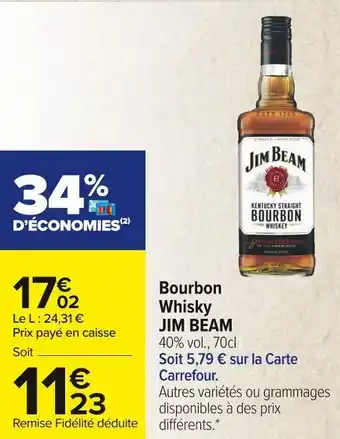 Carrefour Market Jim beam bourbon whisky offre