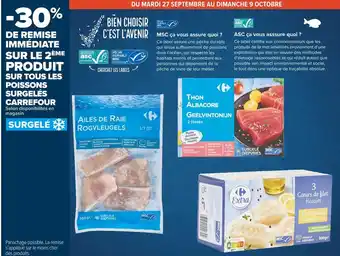 Carrefour Market Carrefour bon plan sur tous les poissons surgelés de la marque carrefour offre