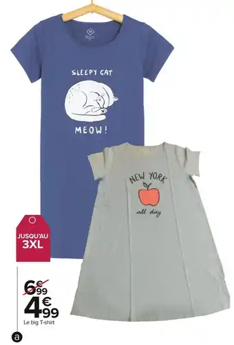 Carrefour Market Big t-shirt imprimé nuit femme offre