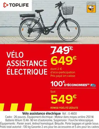 Carrefour Market Vélo assistance électrique offre
