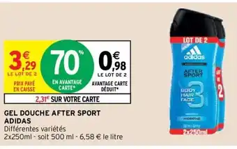 Intermarché Gel Douche After Sport Adidas offre