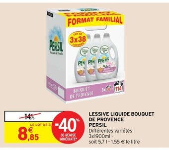 Intermarché Lessive Liquide Bouquet de Provence Persil offre