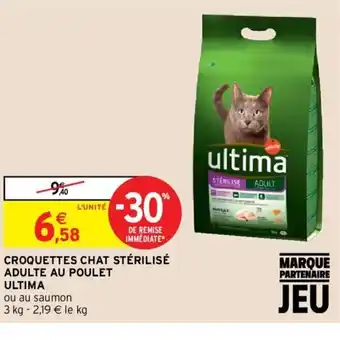 Intermarché Croquettes Chat Stérilisé Adulte Au Poulet Ultims offre