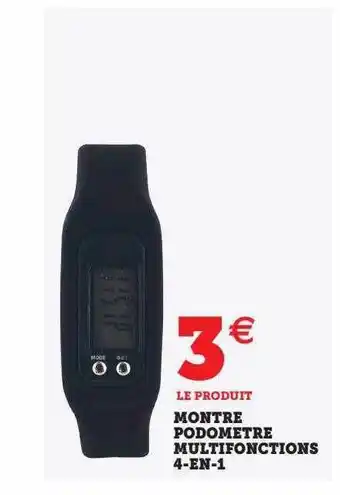 Hyper U Montre podomètre multifonctions 4-en-1 offre