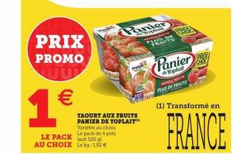 Hyper U Yaourt aux fruits panier de yoplait offre