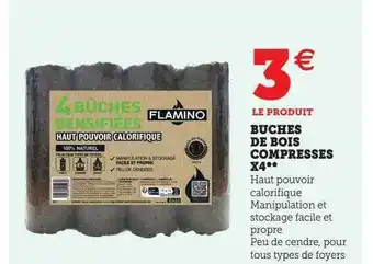 Hyper U Bûches de bois compresses x4 offre